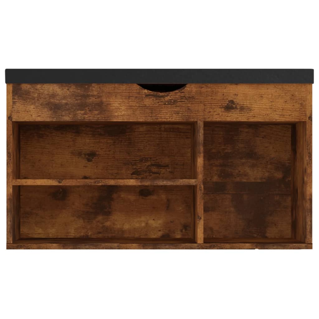 Schuhbank Mit Kissen 80X30X47 Cm Holzwerkstoff Räuchereiche
