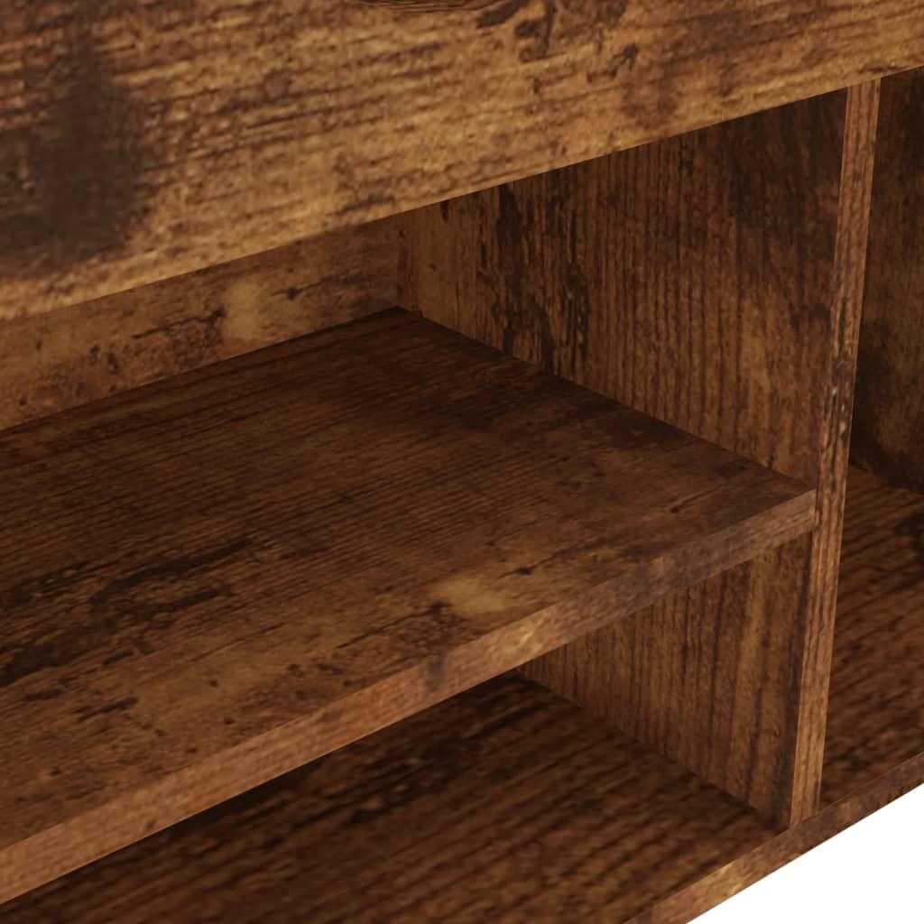 Schuhbank Mit Kissen 80X30X47 Cm Holzwerkstoff Räuchereiche