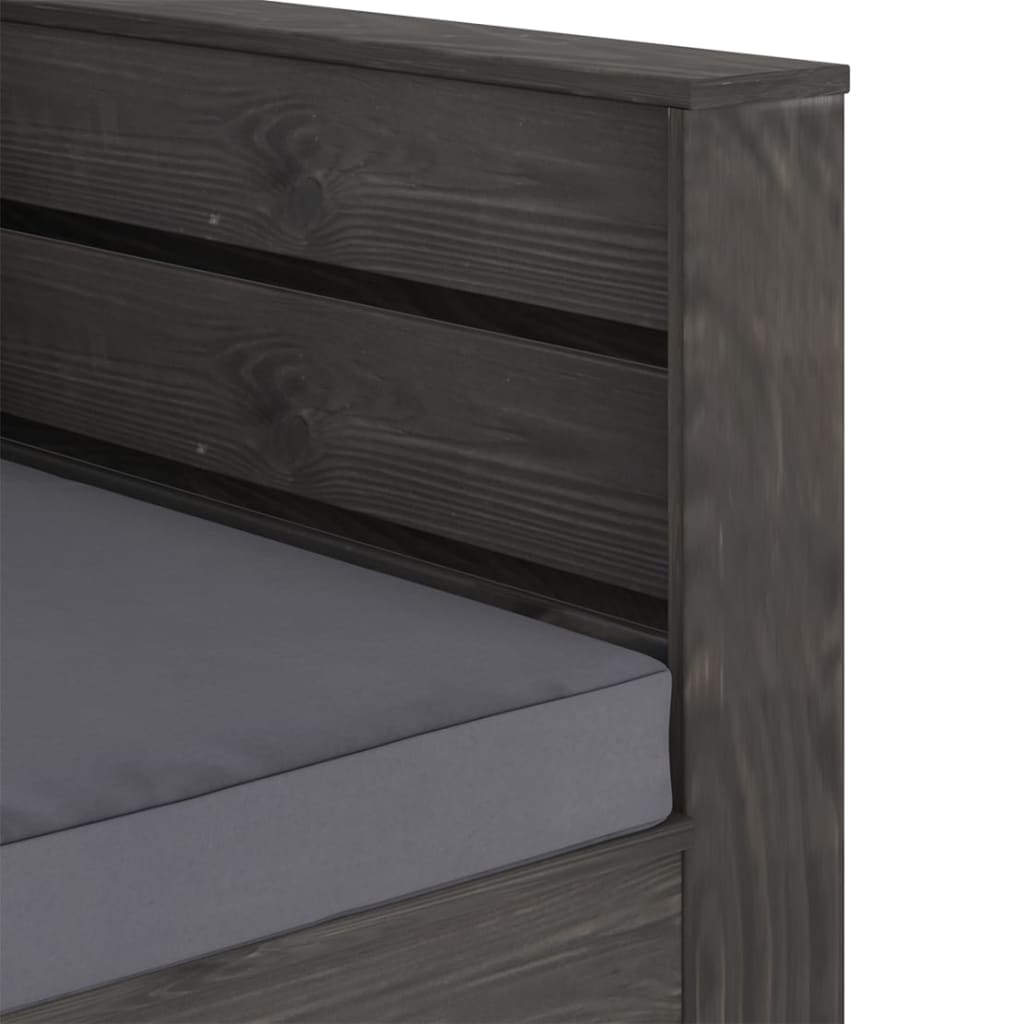 2-Tlg. Garten-Lounge-Set Mit Kissen Grau Imprägniertes Holz
