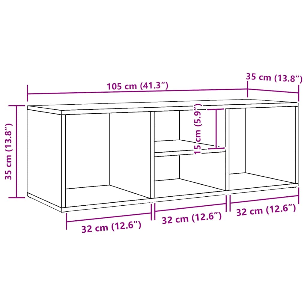 Schuhbank 105X35X35 Cm Holzwerkstoff Betongrau