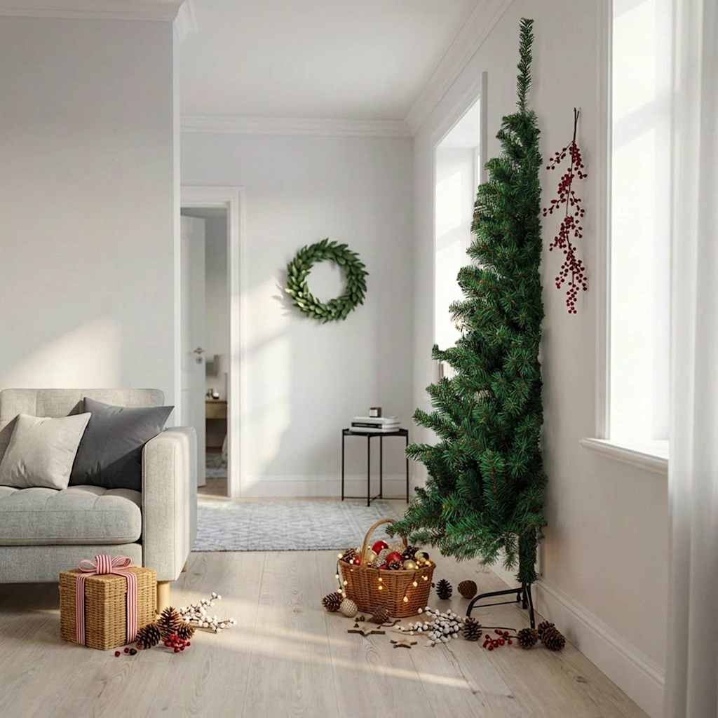 Künstlicher Halb-Weihnachtsbaum Mit Ständer 150 Cm Pvc Grün