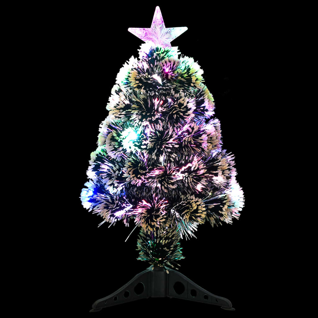 Weihnachtsbaum Mit Beleuchtung 64Cm Glasfaser Grün Und Weiß