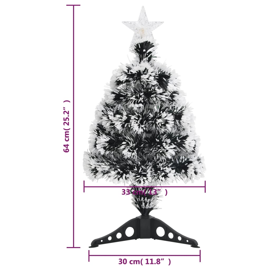 Weihnachtsbaum Mit Beleuchtung 64Cm Glasfaser Grün Und Weiß