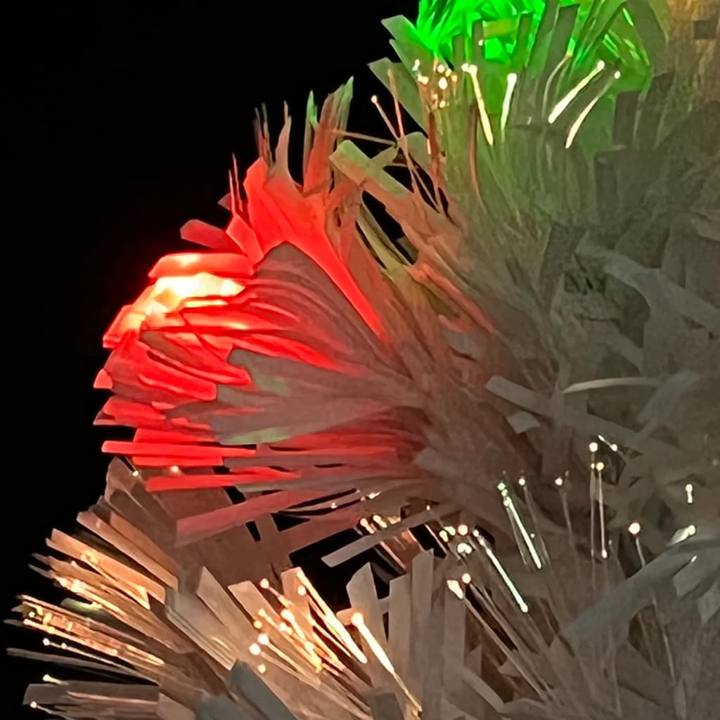 Künstlicher Weihnachtsbaum Mit Beleuchtung Glasfaser Weiß
