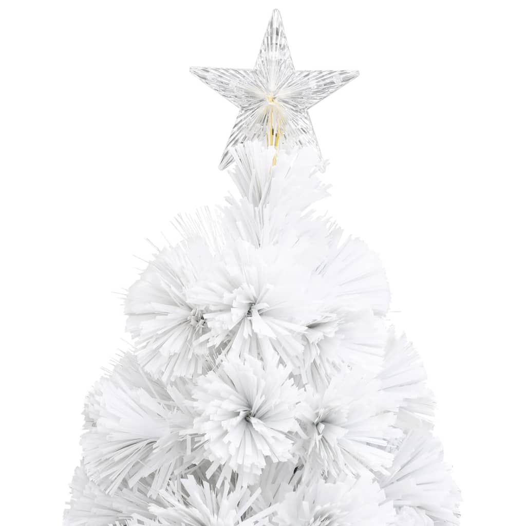 Künstlicher Weihnachtsbaum Mit Beleuchtung Glasfaser Weiß
