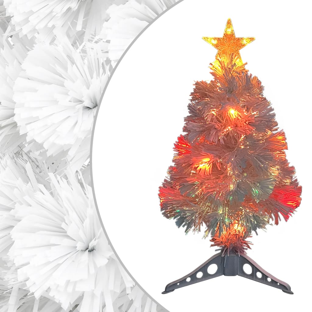 Künstlicher Weihnachtsbaum Mit Beleuchtung Glasfaser Weiß