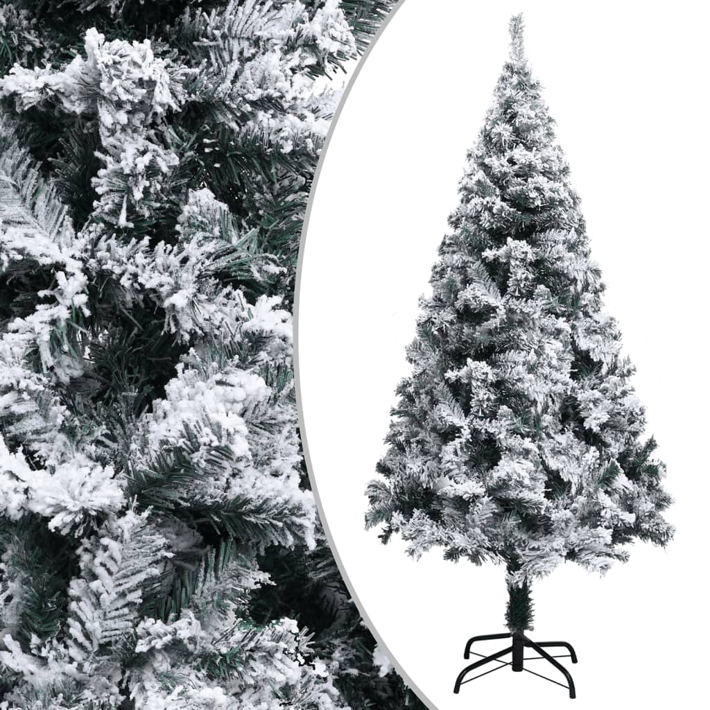Künstlicher Weihnachtsbaum Mit Schnee Grün 180 Cm Pvc Grün Und Weiß