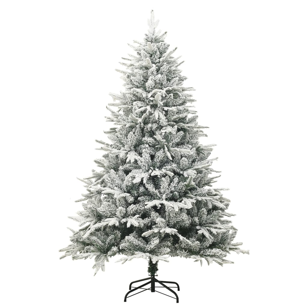 Künstlicher Weihnachtsbaum Beschneit Grün 150 Cm Pvc Pe Weiß