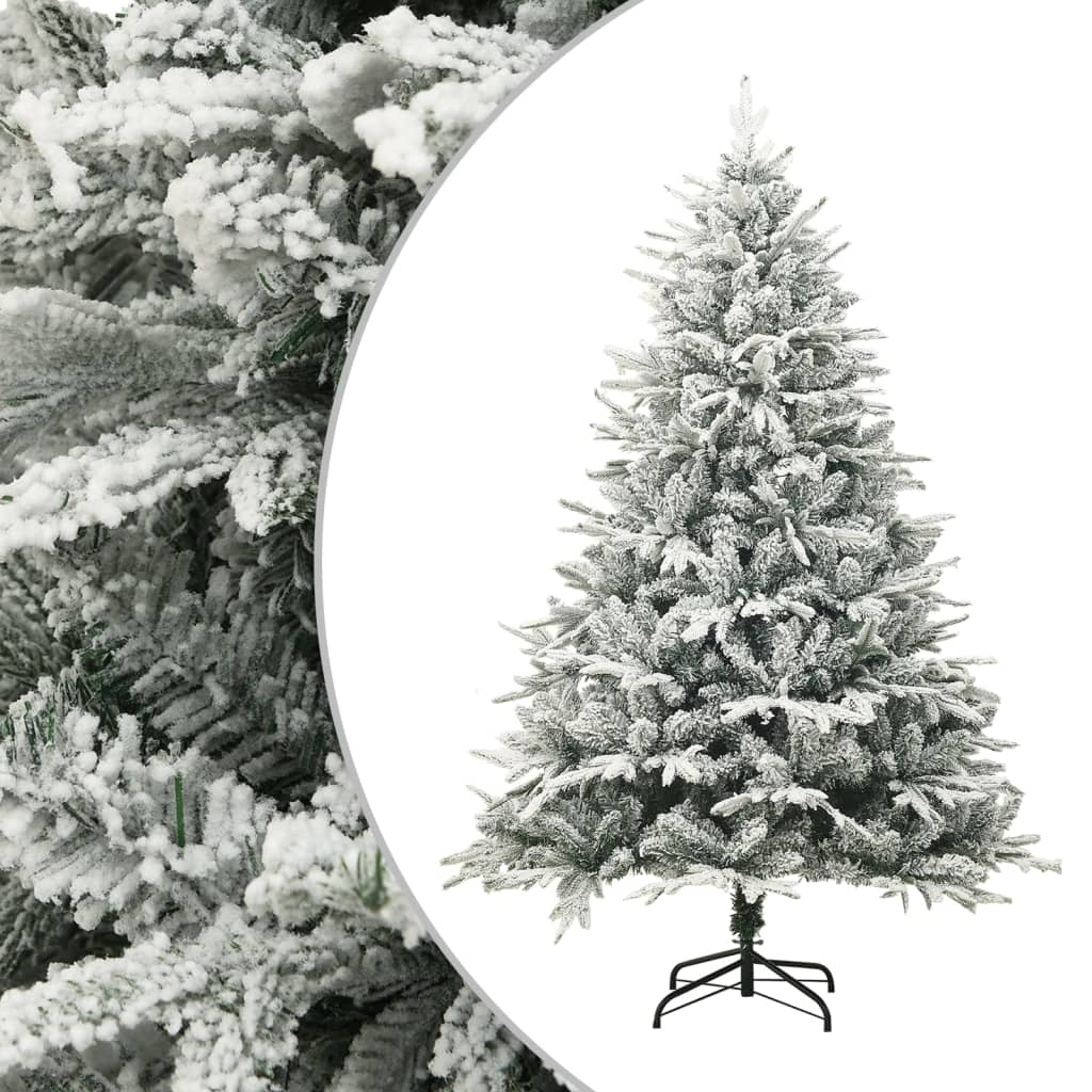 Künstlicher Weihnachtsbaum Beschneit Grün 150 Cm Pvc Pe Weiß