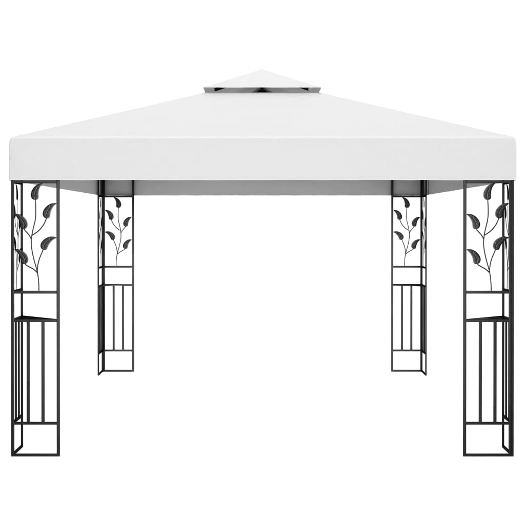 Pavillon Mit Doppeldach & Led-Lichterkette 3X4 M