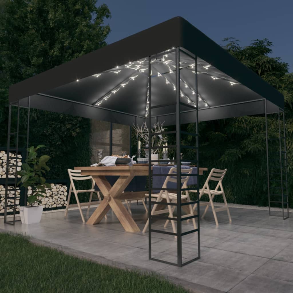 Gartenzelt Mit Led-Lichterkette 3X3 M
