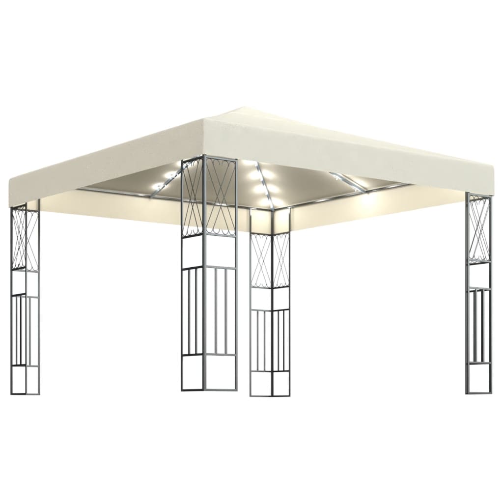 Pavillon Mit Led-Lichterkette Stoff