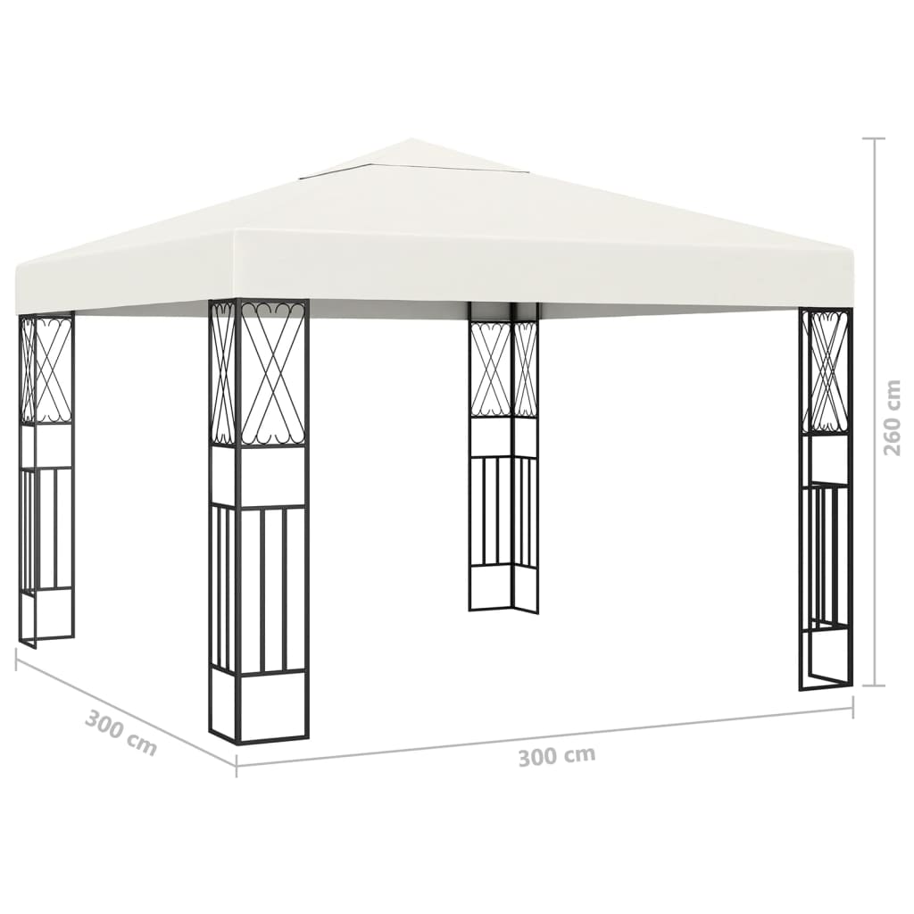 Pavillon Mit Led-Lichterkette Stoff