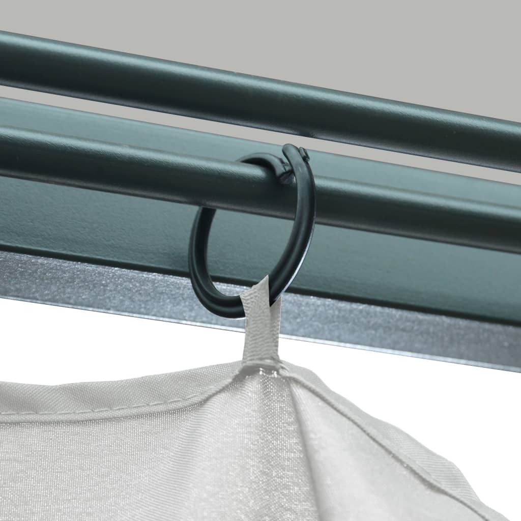 Pavillon Mit Vorhängen & Led-Lichterkette Alu