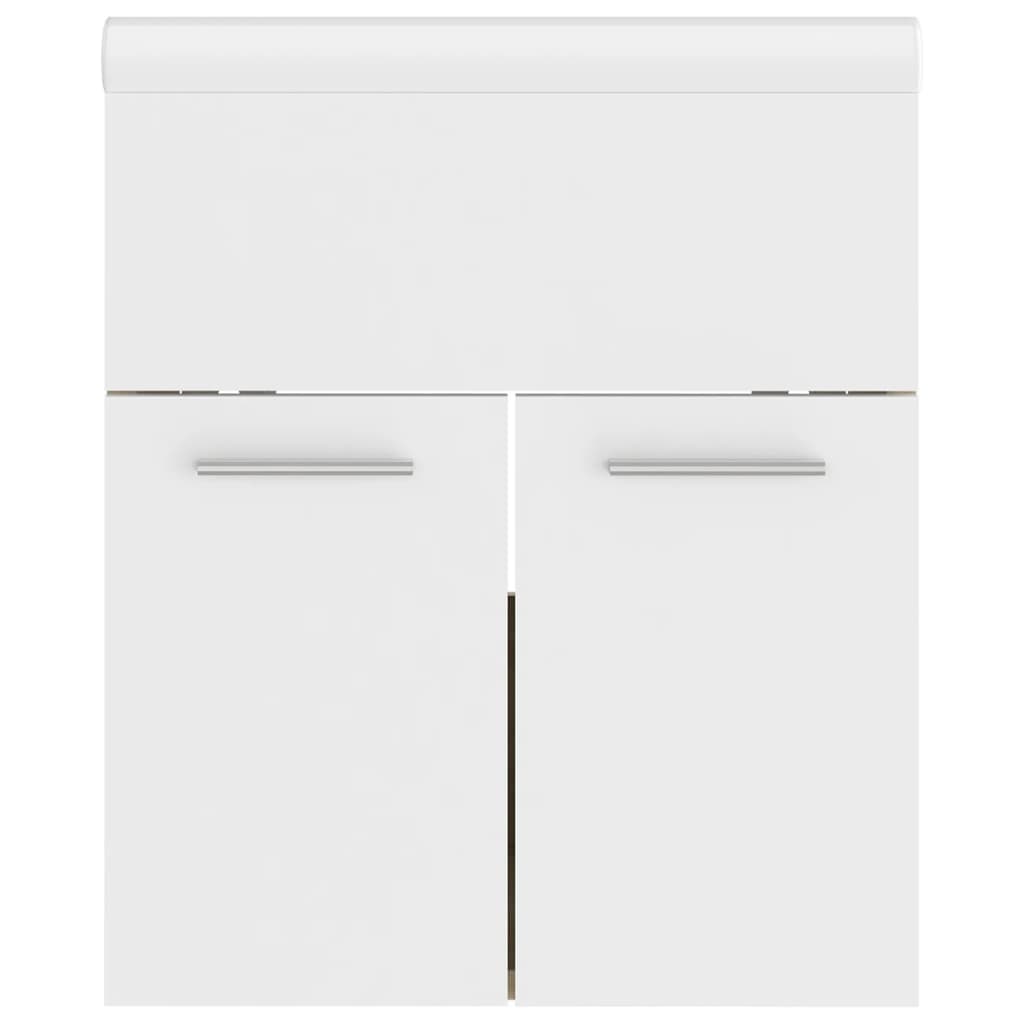 Waschbeckenunterschrank Mit Einbaubecken Weiß Und Sonoma-Eiche