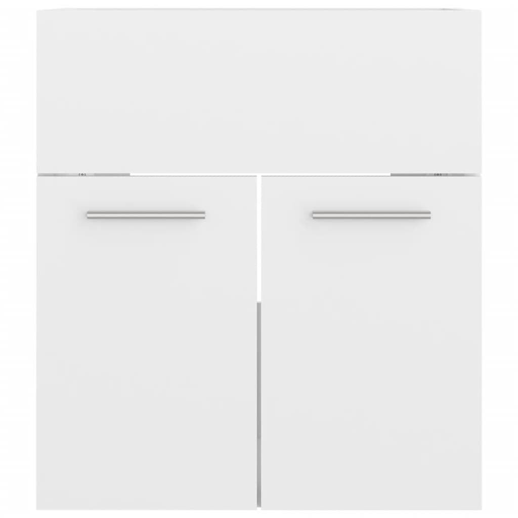 Badmöbel-Set Holzwerkstoff Hochglanz-Weiß