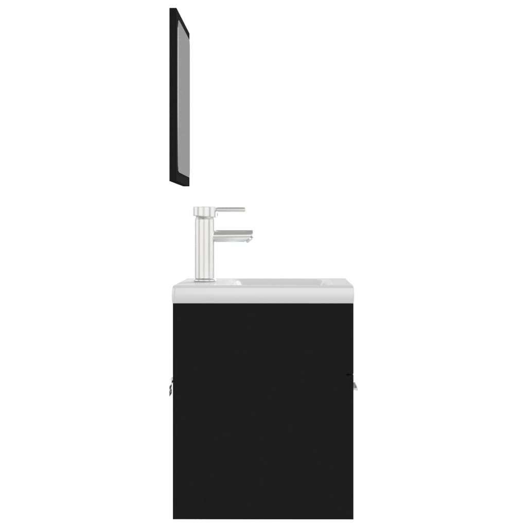 Badmöbel-Set Holzwerkstoff Schwarz