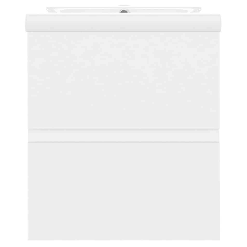 Waschbeckenunterschrank Mit Einbaubecken Holzwerkstoff Weiß