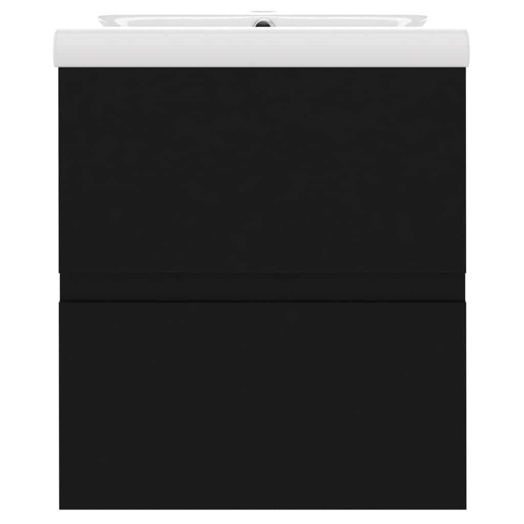 Waschbeckenunterschrank Mit Einbaubecken Holzwerkstoff Schwarz