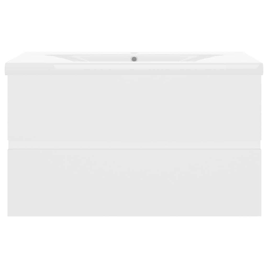 Waschbeckenunterschrank Mit Einbaubecken Holzwerkstoff Weiß