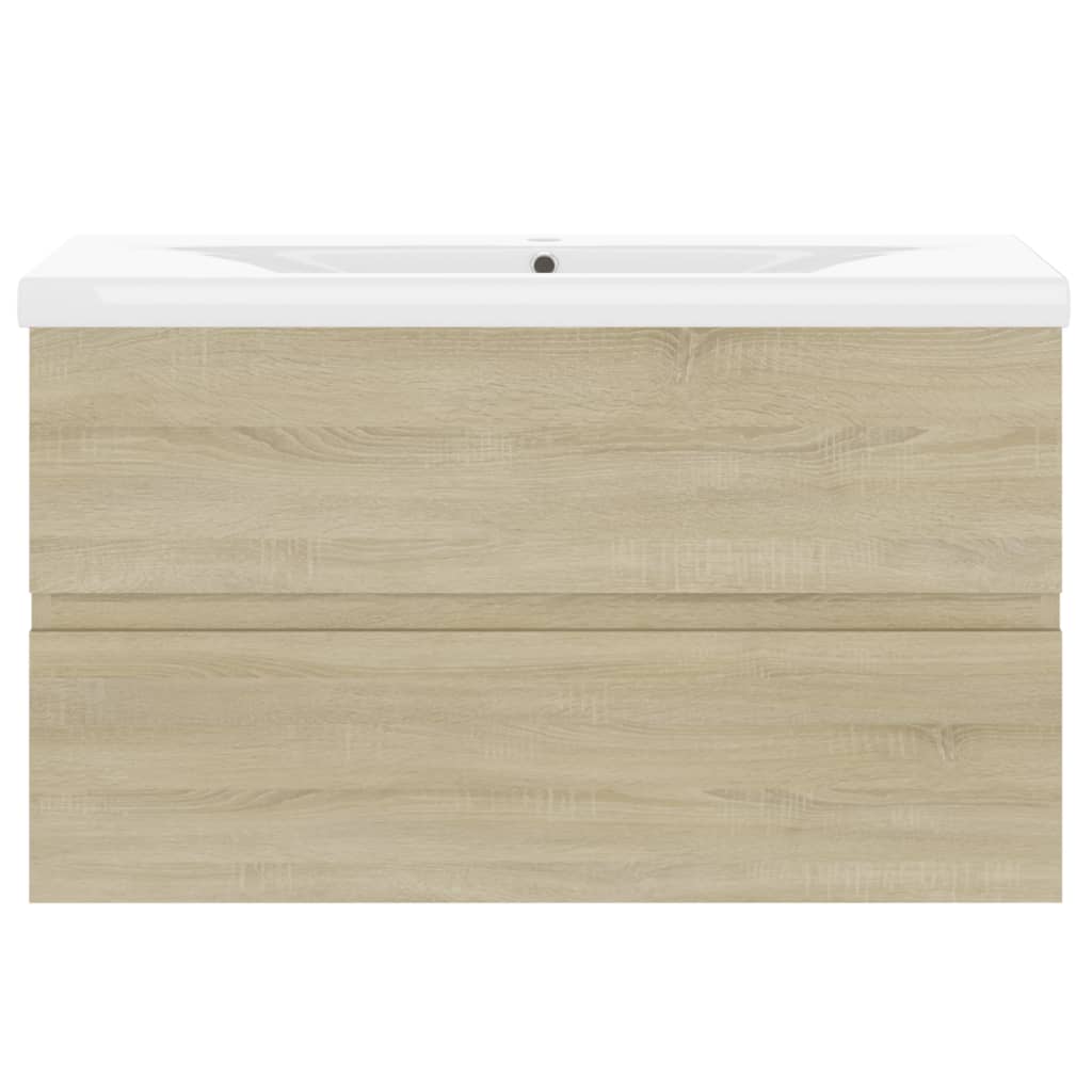 Waschbeckenunterschrank Einbaubecken Sonoma-Eiche Holzwerkstoff Sonoma Eiche