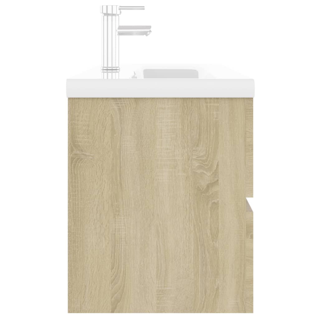 Waschbeckenunterschrank Einbaubecken Sonoma-Eiche Holzwerkstoff Sonoma Eiche