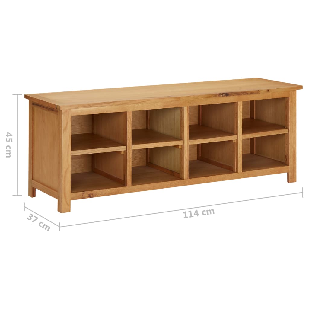 Schuhregal 114X37X45 Cm Massivholz Eiche