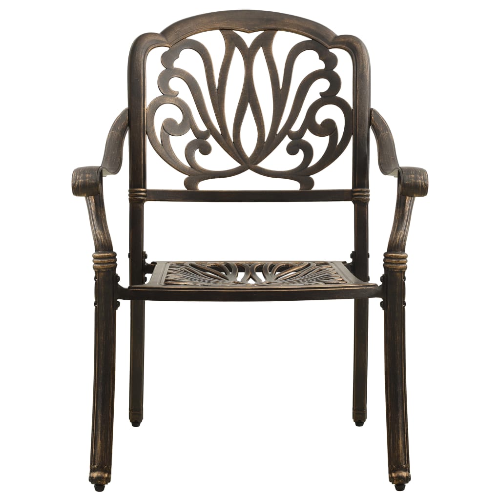 3-Tlg. Bistro-Set Aluminiumguss Bronzen