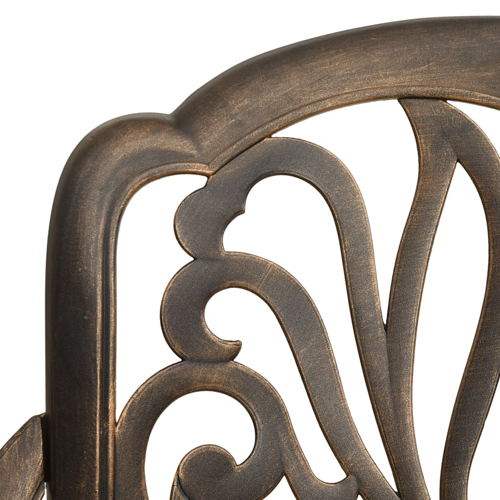 3-Tlg. Bistro-Set Aluminiumguss Bronzen