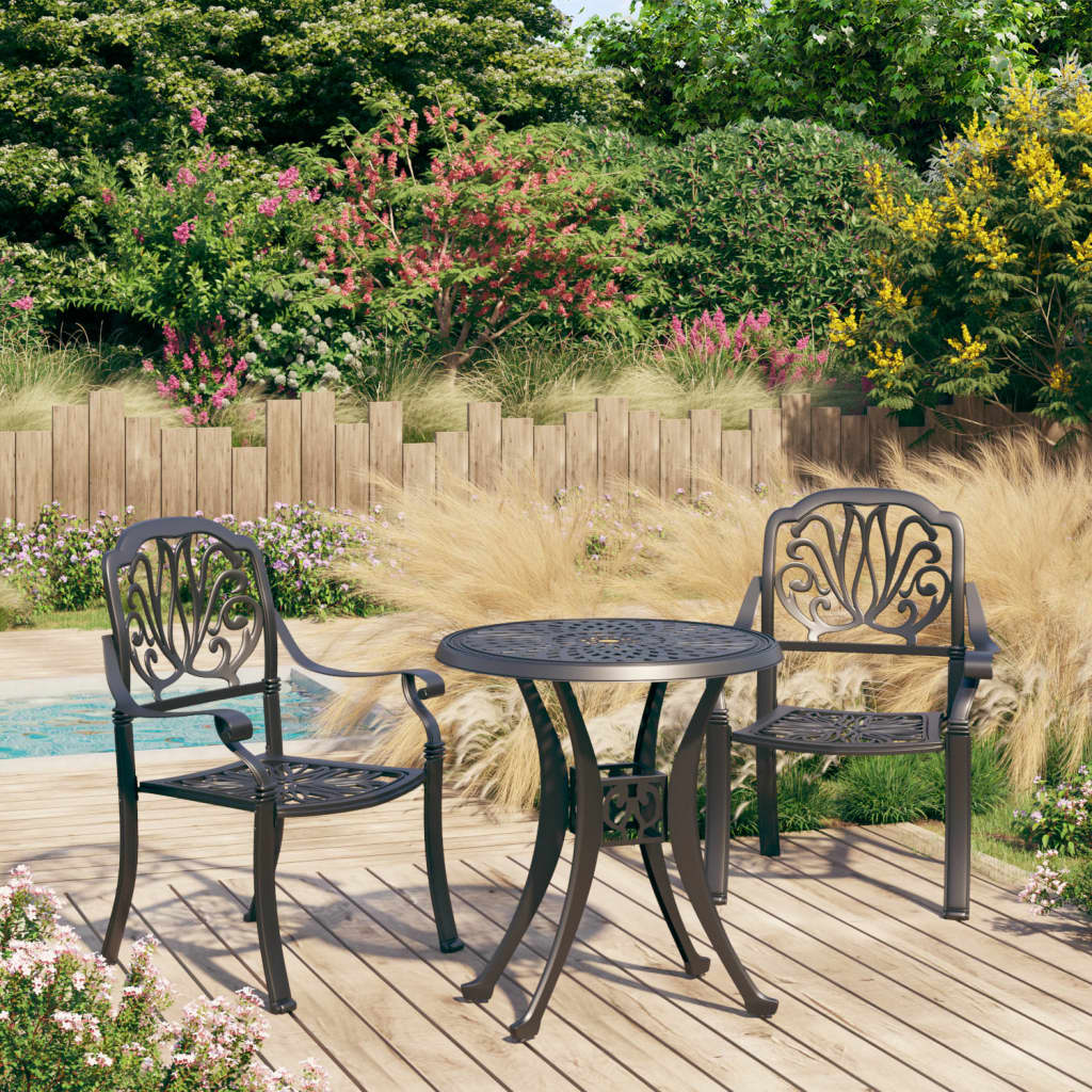 3-Tlg. Bistro-Set Aluminiumguss Bronzen