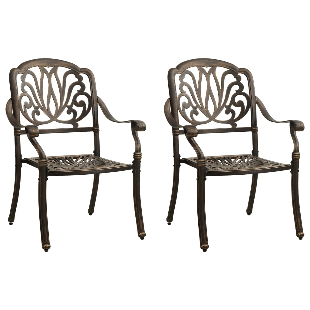 3-Tlg. Bistro-Set Aluminiumguss Bronzen