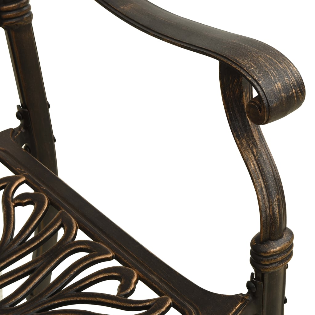 3-Tlg. Bistro-Set Aluminiumguss Bronzen