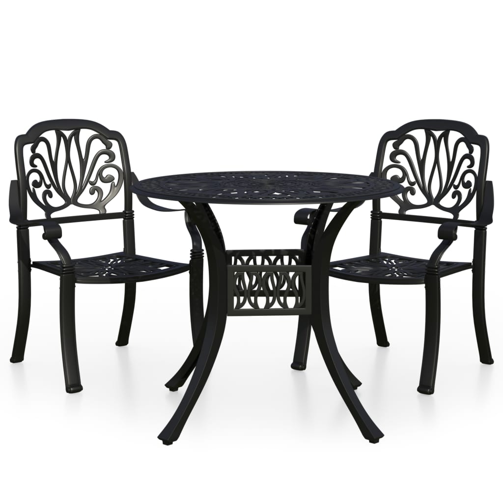3-Tlg. Bistro-Set Aluminiumguss