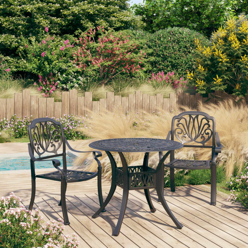3-Tlg. Bistro-Set Aluminiumguss Bronzen