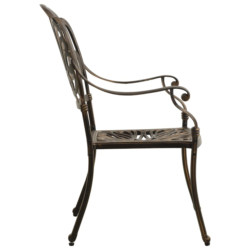 3-Tlg. Bistro-Set Aluminiumguss Bronzen