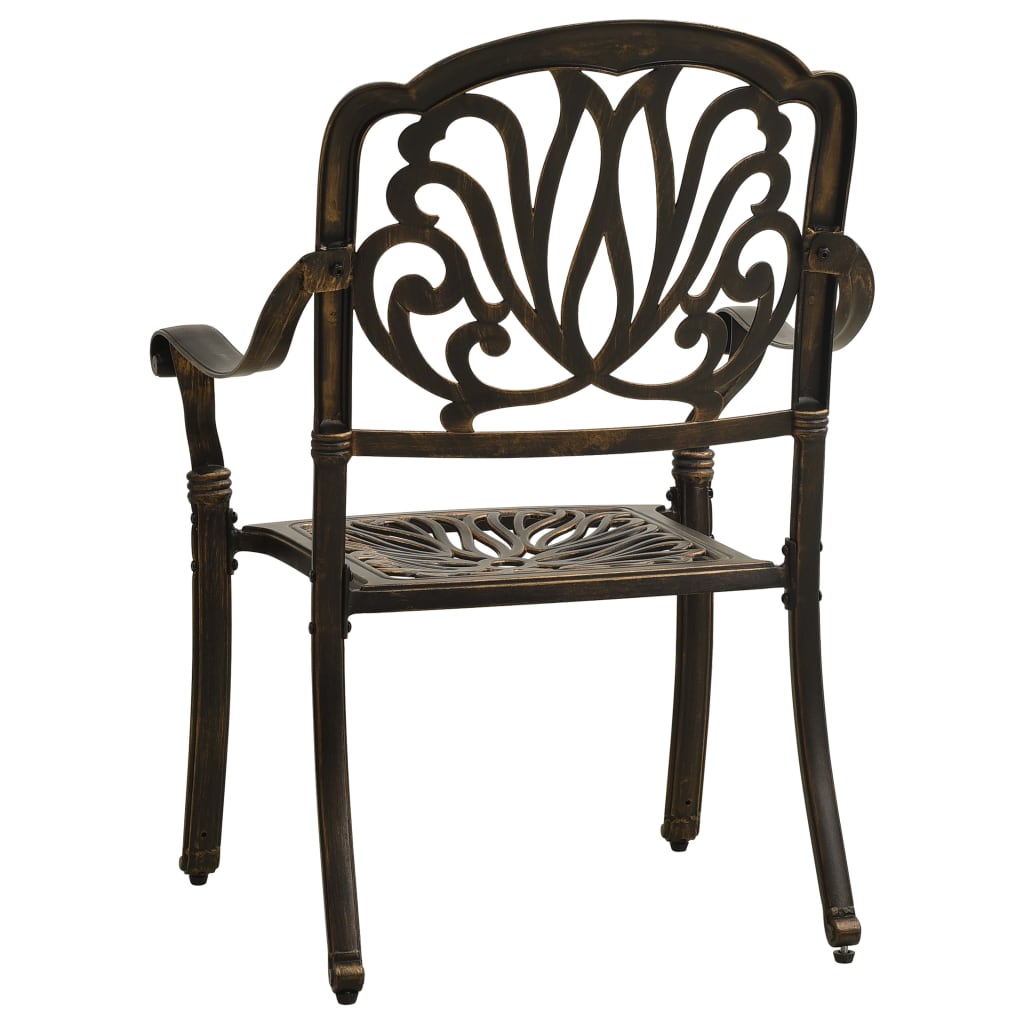 3-Tlg. Bistro-Set Aluminiumguss Bronzen