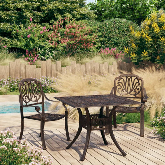 3-Tlg. Bistro-Set Aluminiumguss Bronzen