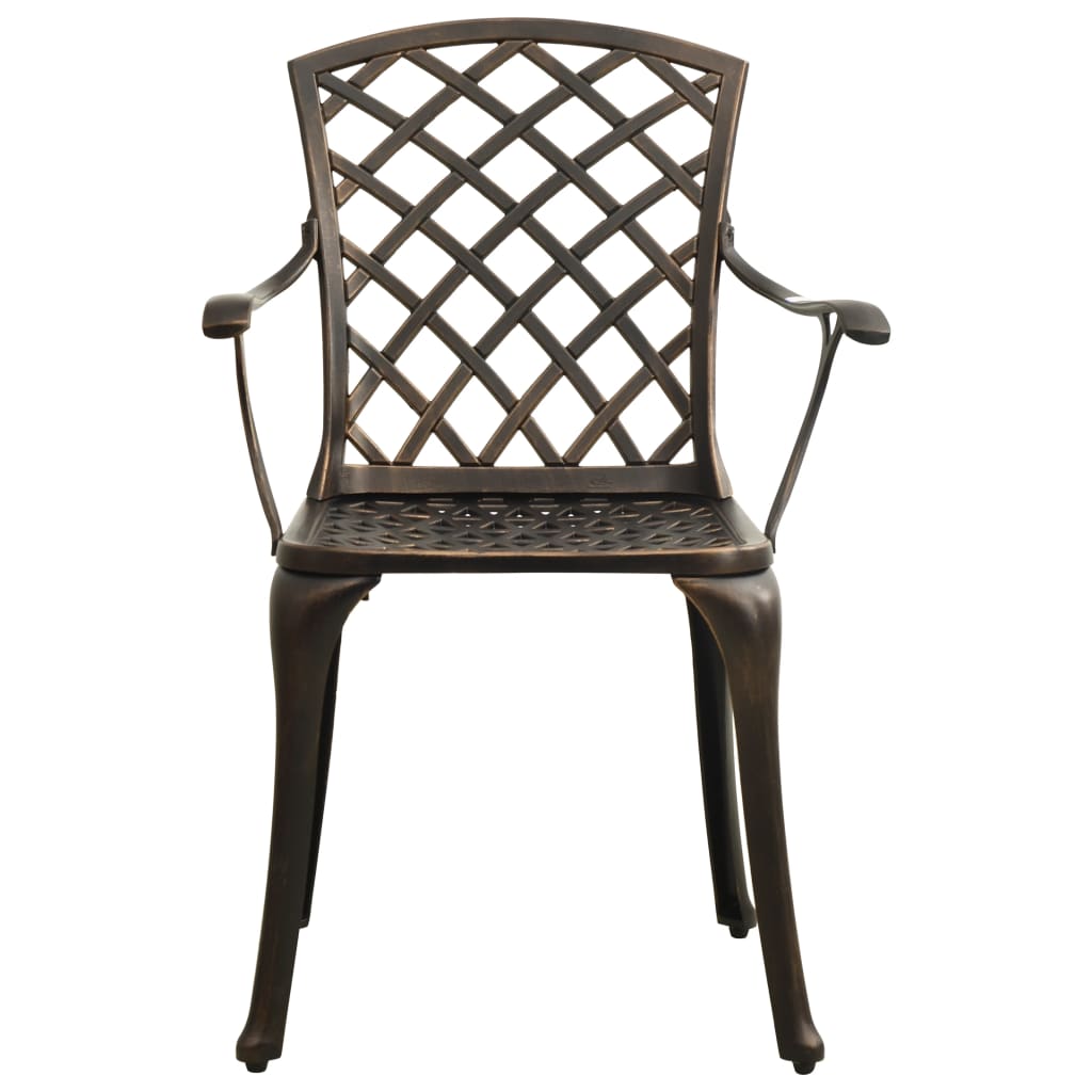 3-Tlg. Bistro-Set Aluminiumguss Bronzen