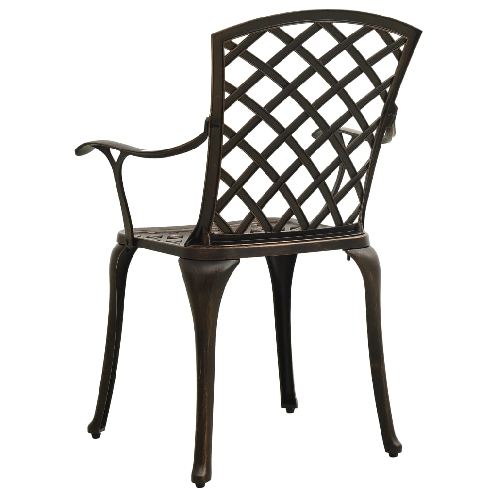 3-Tlg. Bistro-Set Aluminiumguss Bronzen