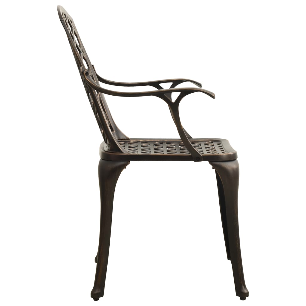 3-Tlg. Bistro-Set Aluminiumguss Bronzen