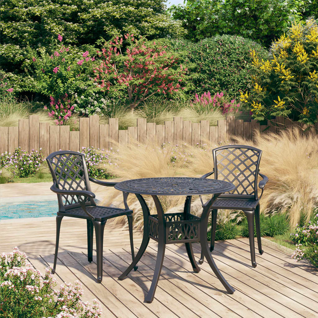 3-Tlg. Bistro-Set Aluminiumguss Bronzen