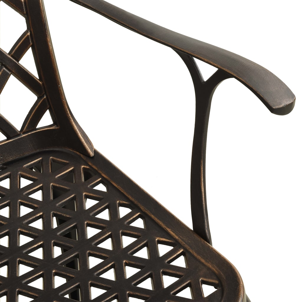 3-Tlg. Bistro-Set Aluminiumguss Bronzen