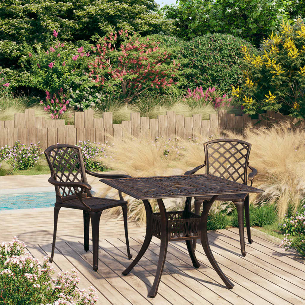 3-Tlg. Bistro-Set Aluminiumguss Bronzen