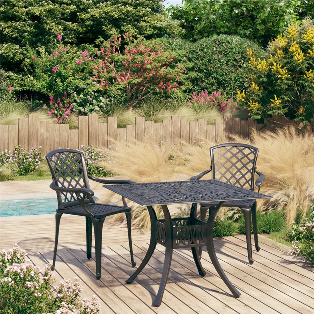 3-Tlg. Bistro-Set Aluminiumguss Bronzen