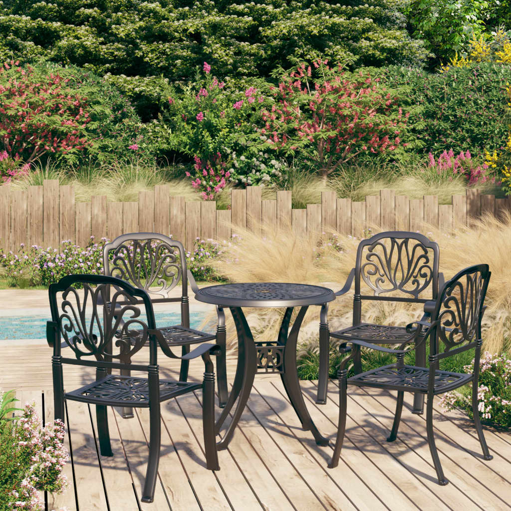 3-Tlg. Bistro-Set Aluminiumguss Bronzen