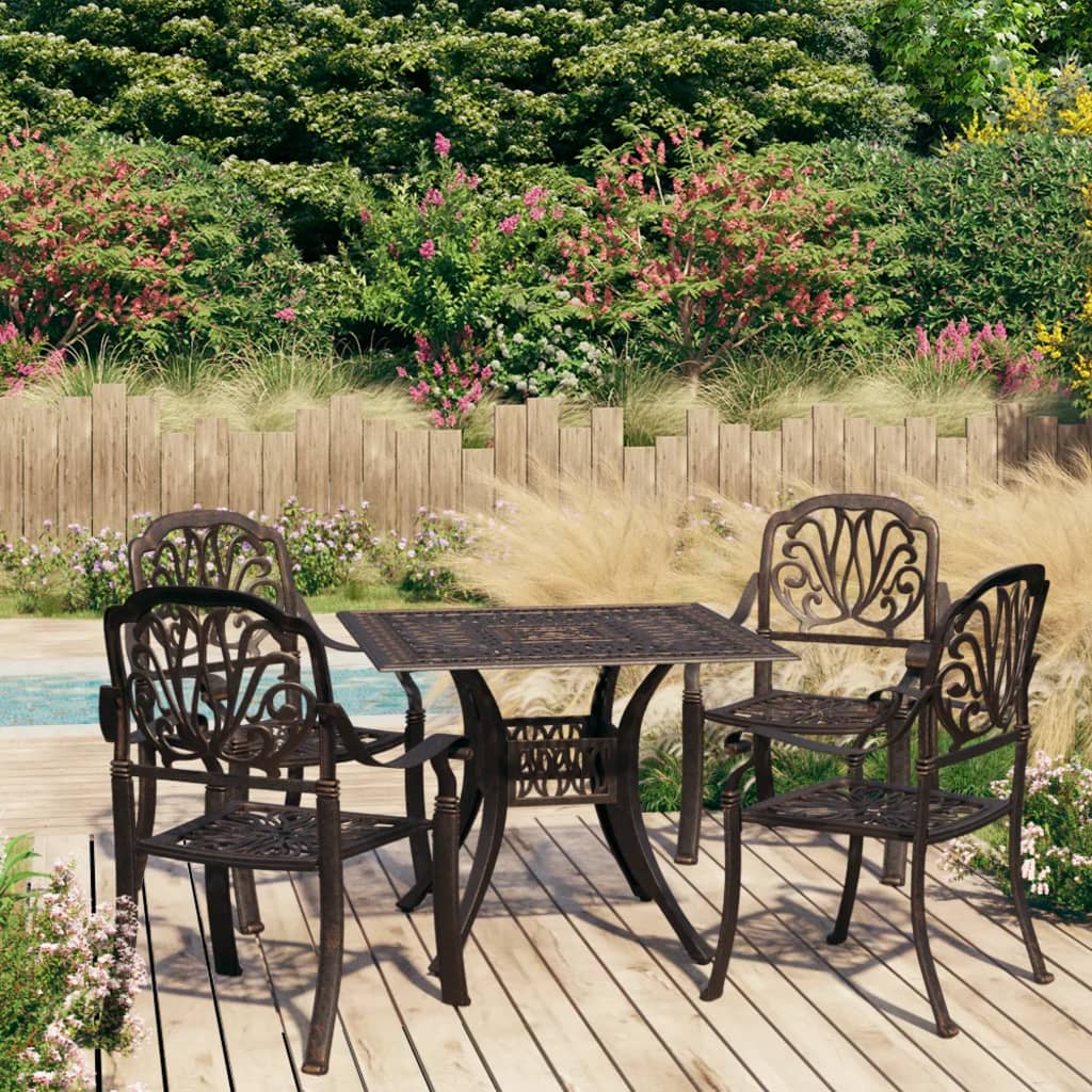 3-Tlg. Bistro-Set Aluminiumguss Bronzen