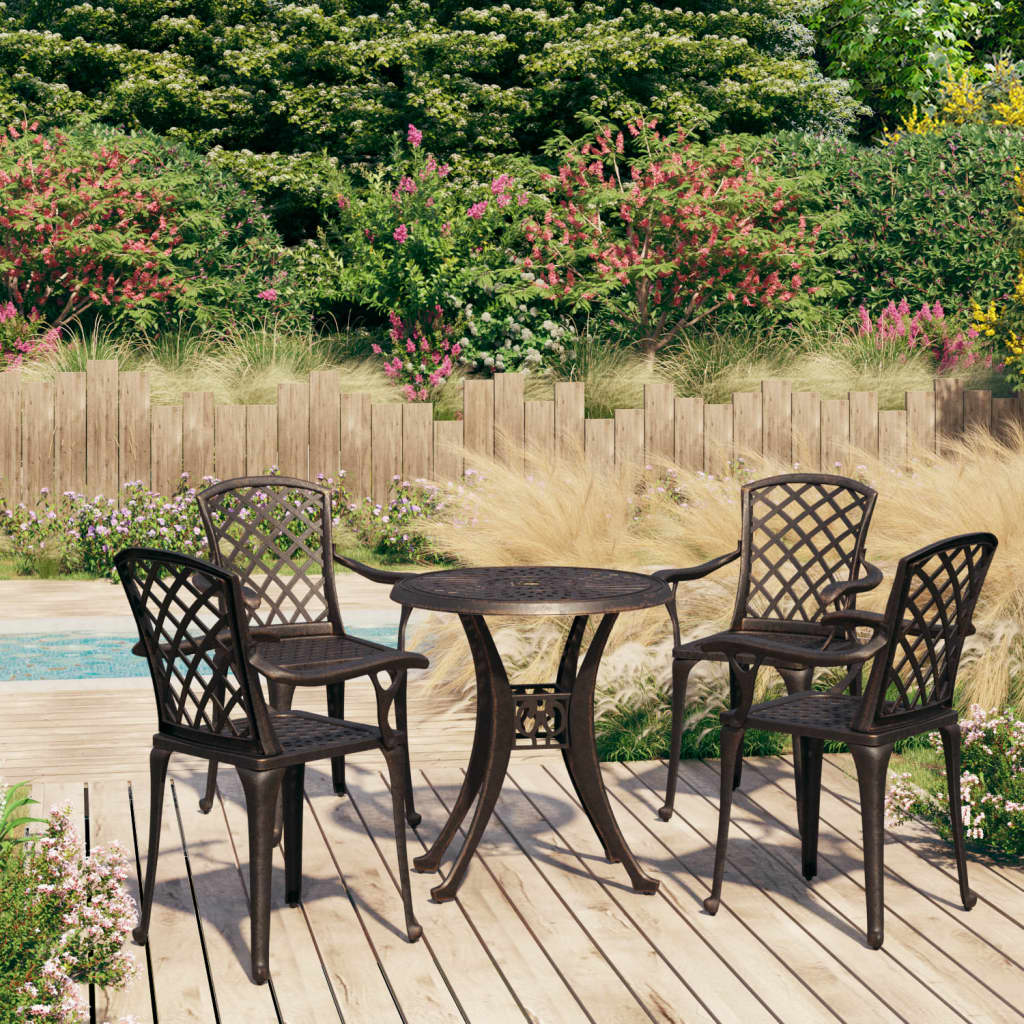 3-Tlg. Bistro-Set Aluminiumguss Bronzen