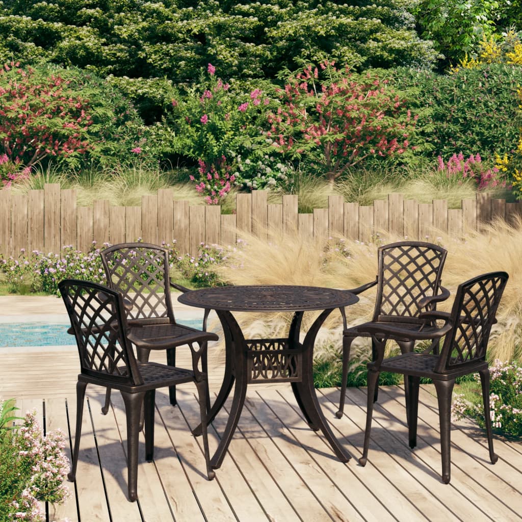 3-Tlg. Bistro-Set Aluminiumguss Bronzen