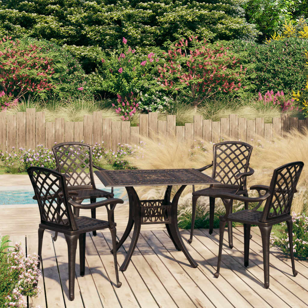 3-Tlg. Bistro-Set Aluminiumguss Bronzen