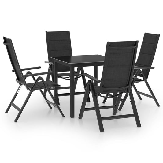 5-Tlg. Garten-Essgruppe Aluminium Anthrazit